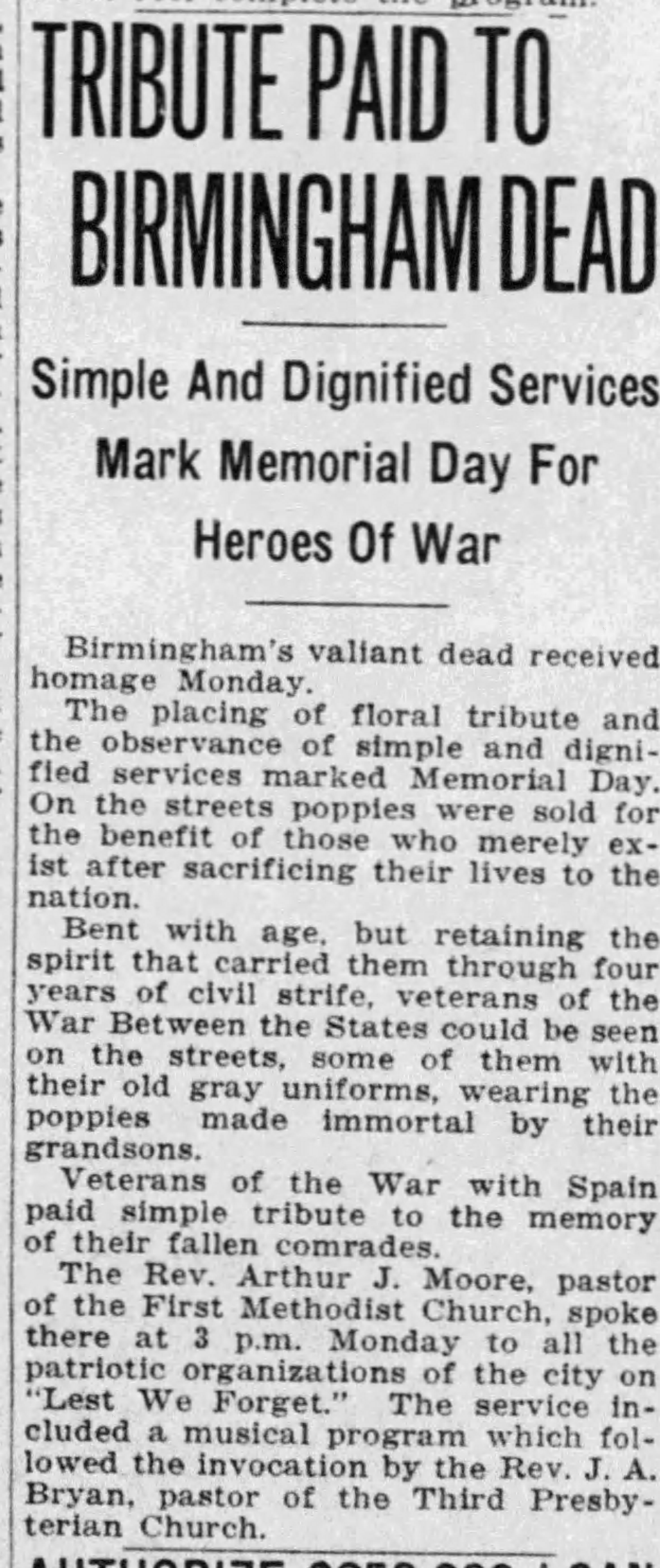 Tribute Paid To Birmingham Dead